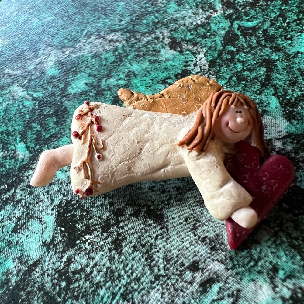Adorable Angel Lapel Pin made from clay.